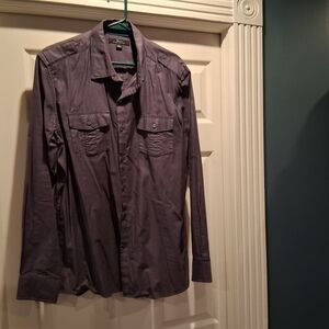 Purple Long Sleeve Button-Up Shirt